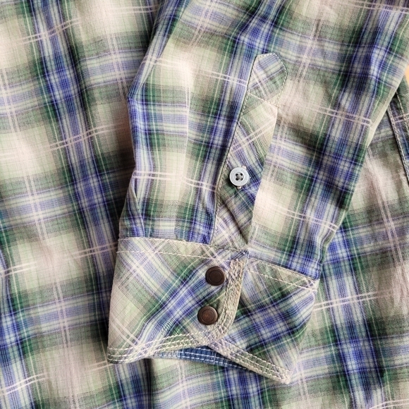 Madison Vintage Plaid Metal Snap Button Shirt - Picture 6 of 6